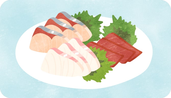 「生臭くなく脂が乗っているのにあっさりした」魚のイメージイラスト